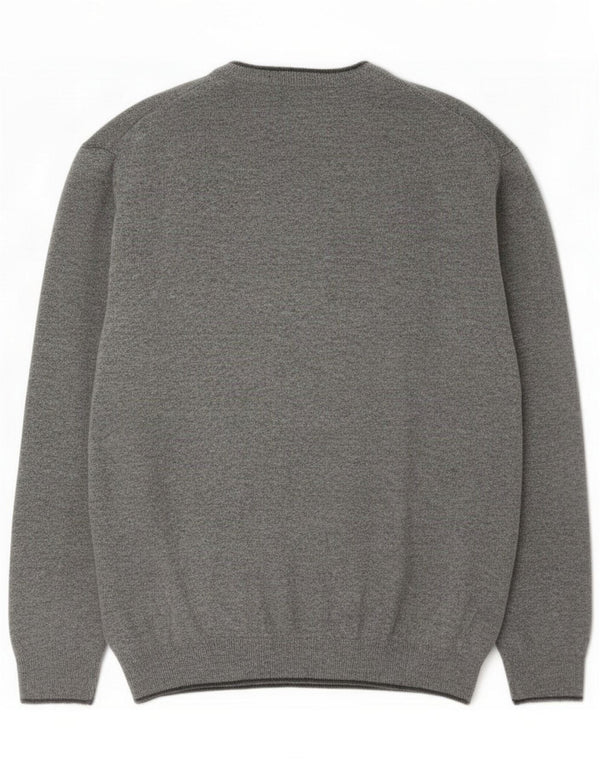 Gant Mens Crew Neck Jumper Sweater 2XL Grey Lambswool