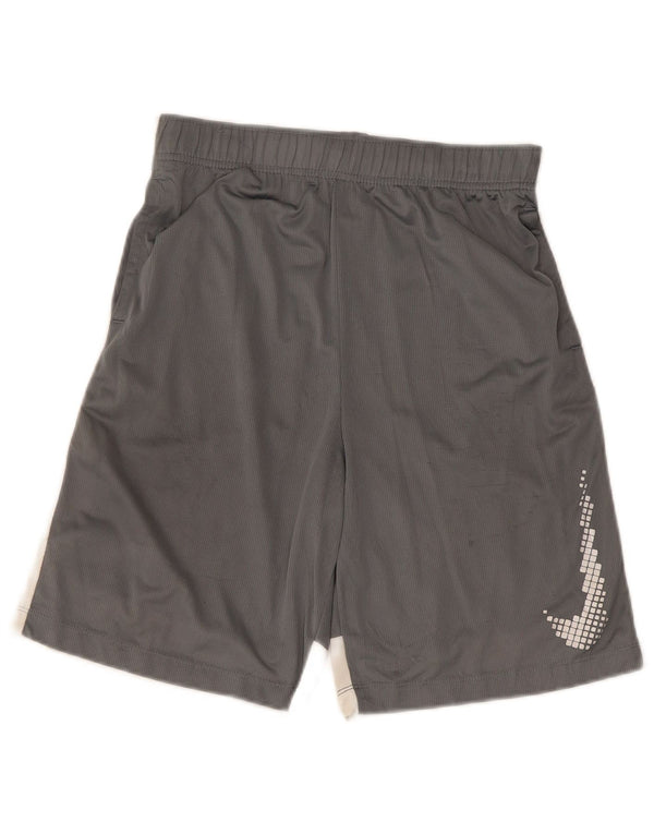 Shorts esportivos gráficos Nike Boys Dri Fit 13-14 anos XL cinza colorblock