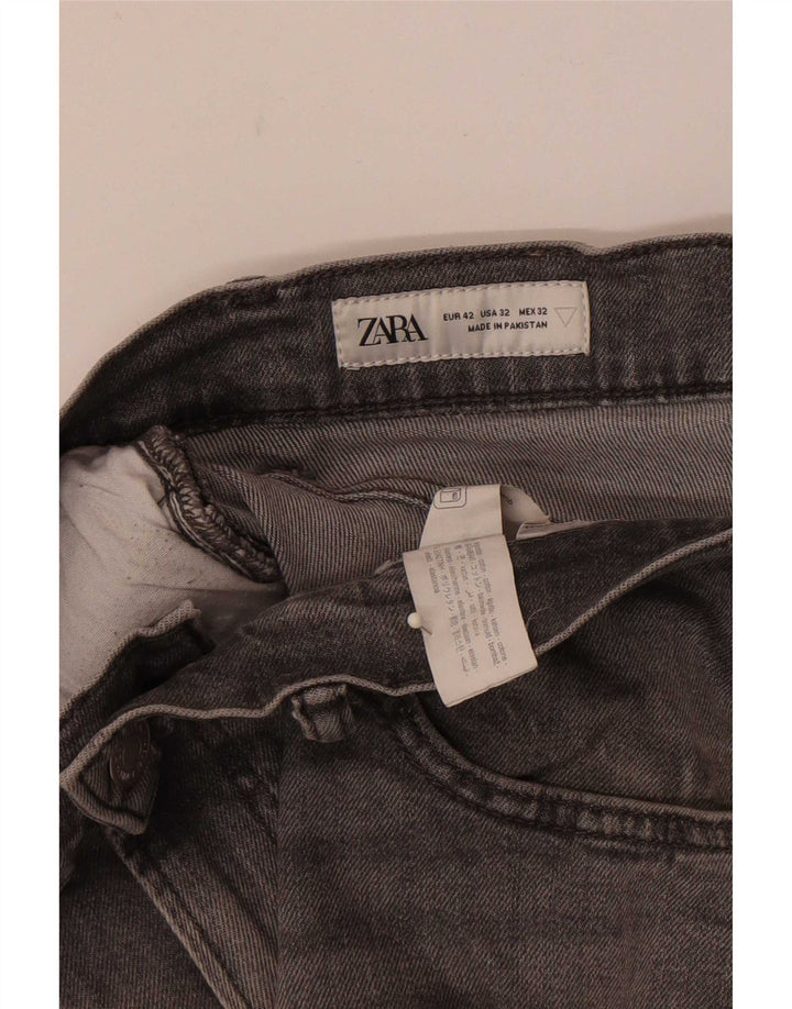 Zara Mens Slim Jeans EU 42 Grande W32 L30 Cinza Algodão