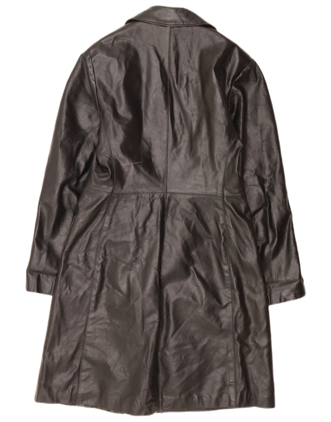 Casaco de couro feminino vintage IT 46 grande preto