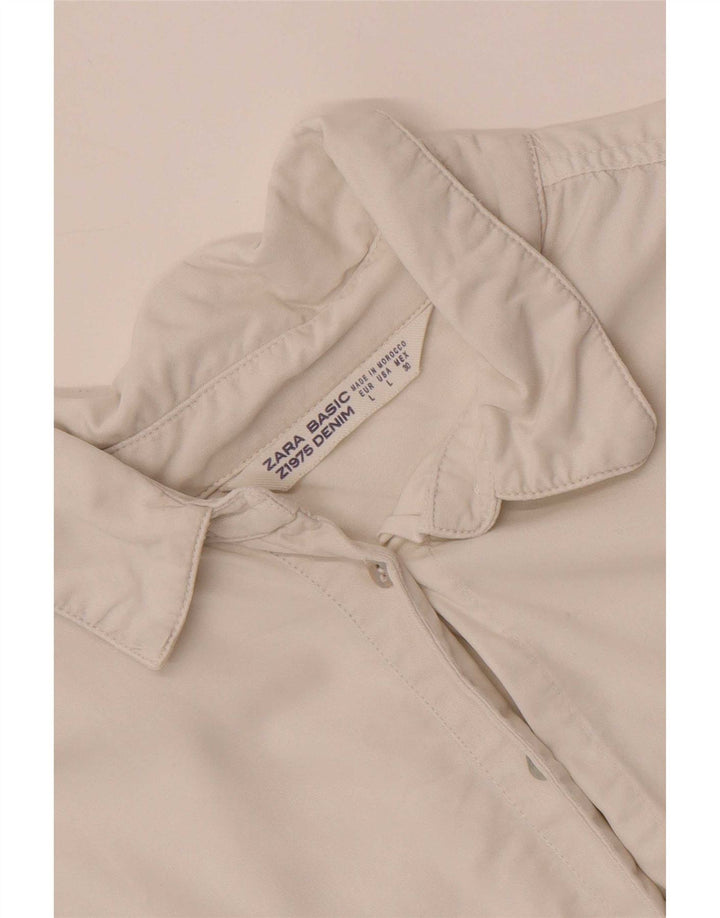 Vestido camisa oversized feminino Zara Reino Unido 16 grande branco