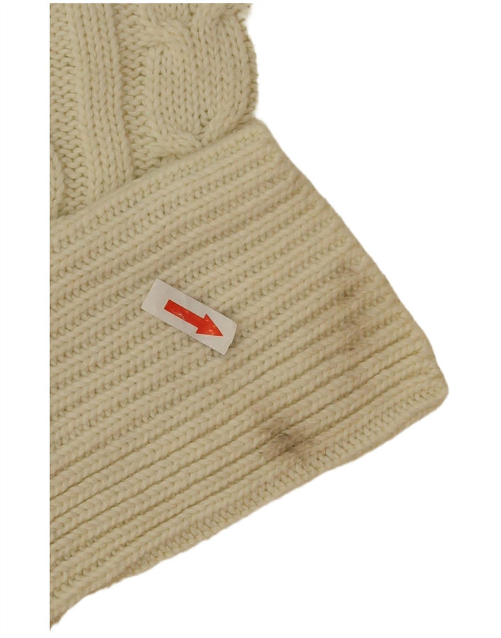 Suéter feminino Marks & Spencer com gola canoa, Reino Unido 16, grande, bege, poliéster