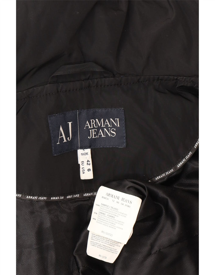 Jaqueta acolchoada feminina Armani Jeans EU 42 grande poliéster preto