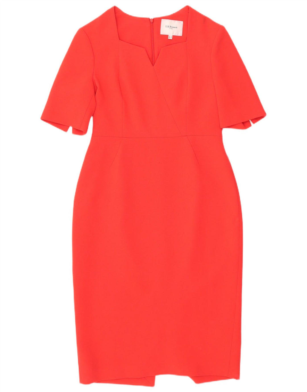 L.K. Vestido feminino Bennett com bainha UK 14 poliéster vermelho médio