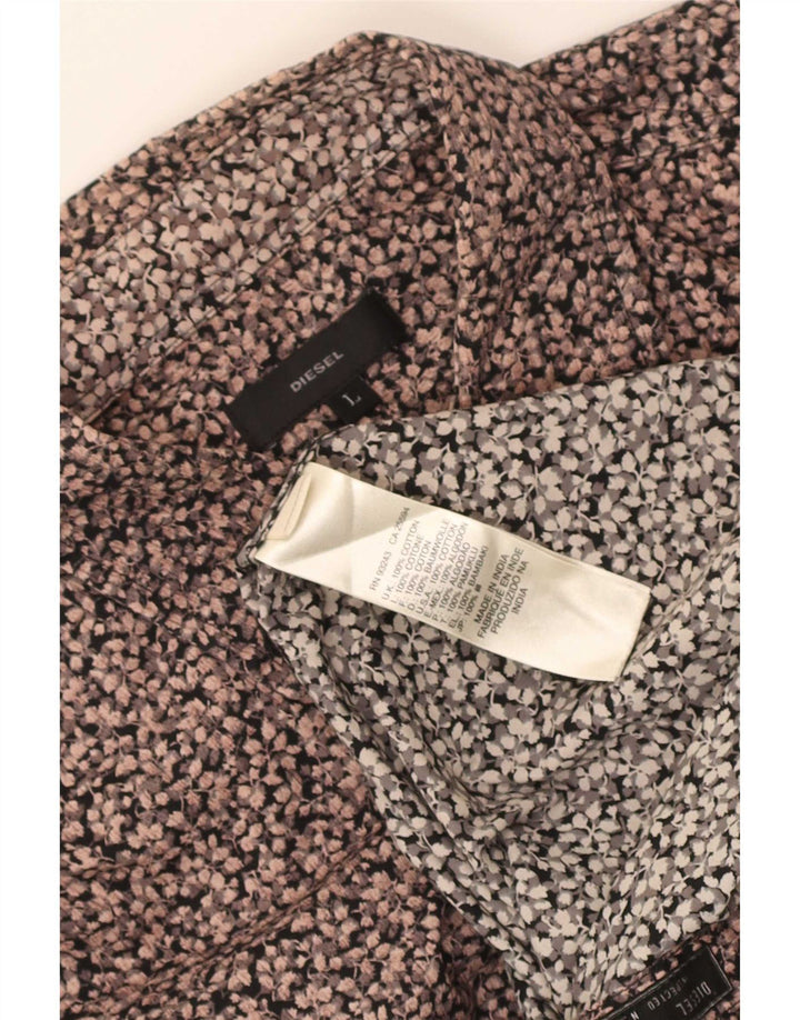 Camisa masculina Diesel grande algodão floral multicolorido