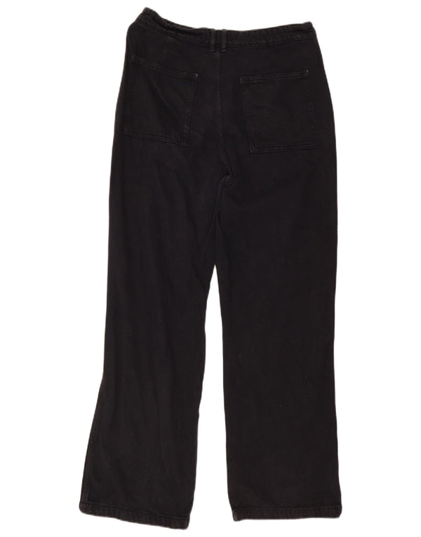 Calça chino feminina Zara cintura alta solta ajuste grande W30 L30 azul marinho