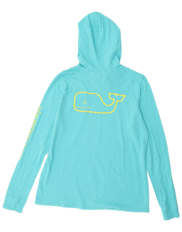 VINEYARD VINES Top gráfico feminino com capuz e manga comprida Reino Unido 10 pequeno azul