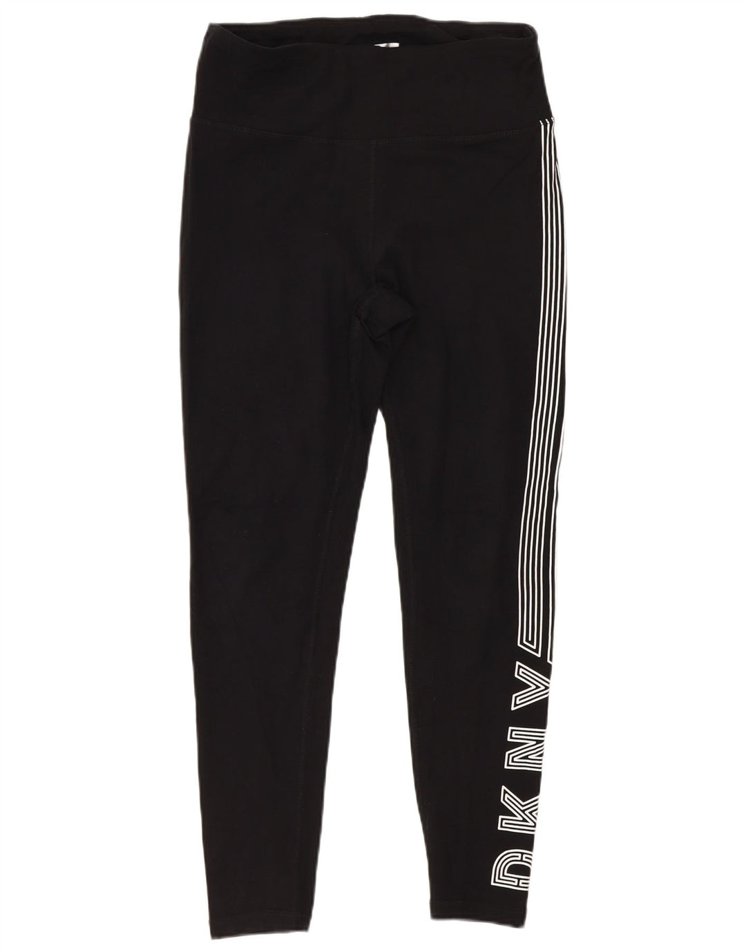 Dkny Leggings femininas gráficas pequenas de algodão preto