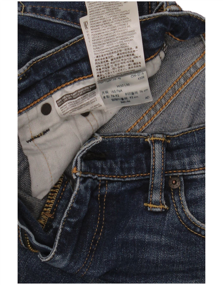 Calça jeans reta masculina Levi's W30 L30 azul algodão