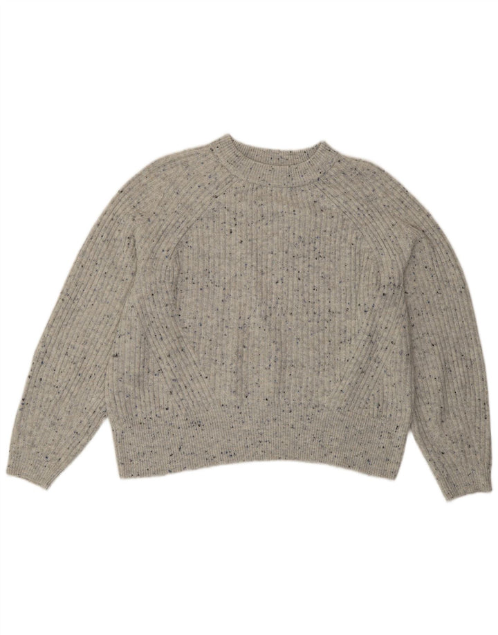 Suéter feminino Marks & Spencer com gola redonda Reino Unido 16 grande cinza manchado