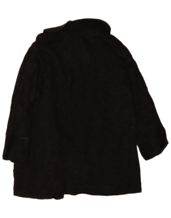 Casaco feminino Topshop manga 3/4 com peito duplo Reino Unido 10 pequeno preto paisley