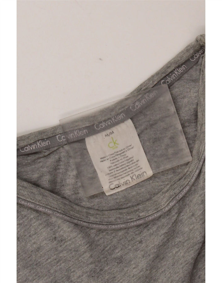 Camiseta masculina Calvin Klein algodão manchado cinza médio