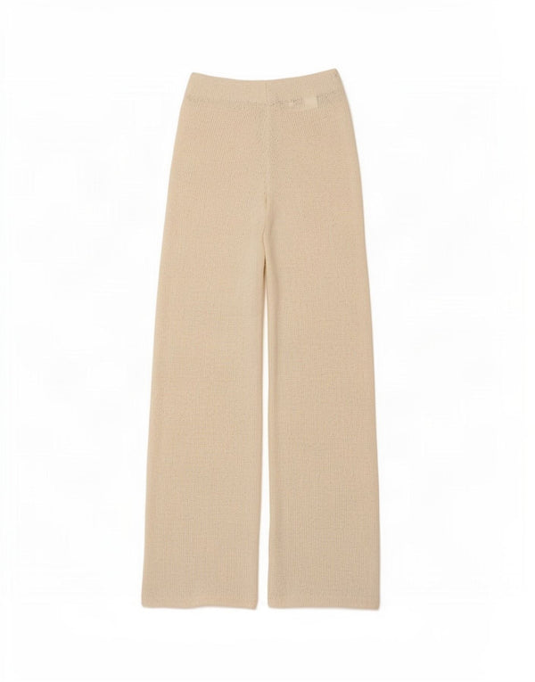 Zara Calça feminina casual de malha UK 8 pequena W26 L28 poliéster bege