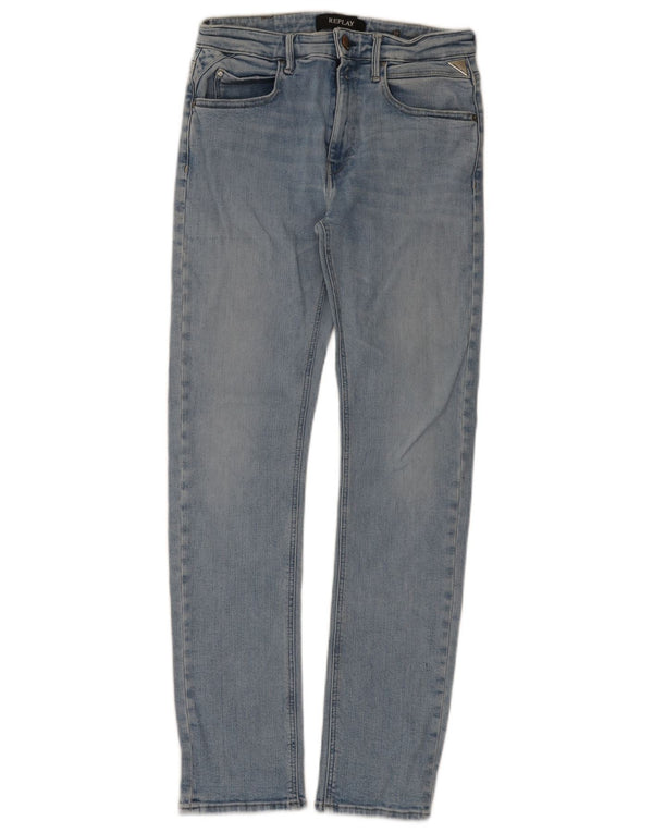 Replay Jeans Slim Feminino W27 L30 Azul Algodão