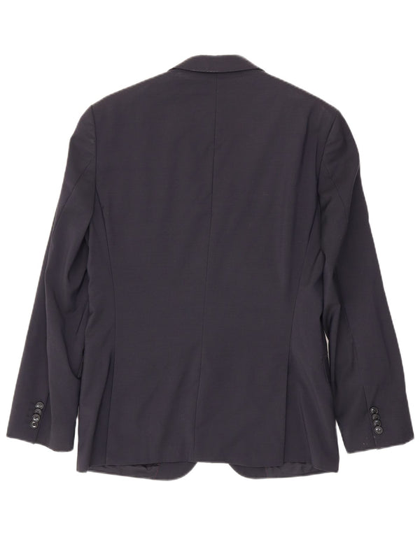 Hugo Boss Jaqueta blazer masculina de 2 botões UE 46 pequena lã virgem azul marinho