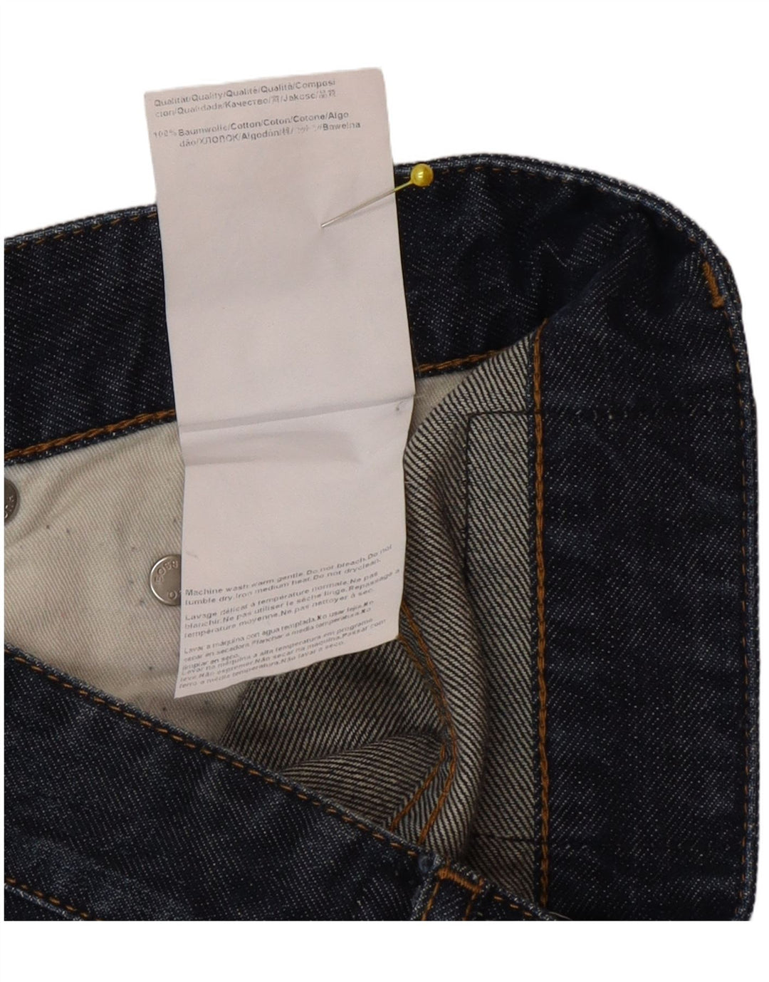 Hugo Boss Mens Straight Jeans W33 L32 Azul Marinho Algodão
