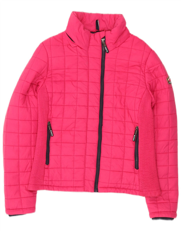 Jaqueta acolchoada feminina SUPERDRY UK 18 XL rosa nylon
