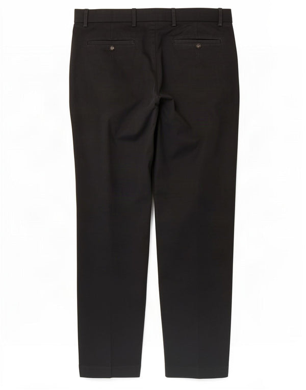 Calça masculina de terno reto Marks & Spencer sob medida W34 L31 preta