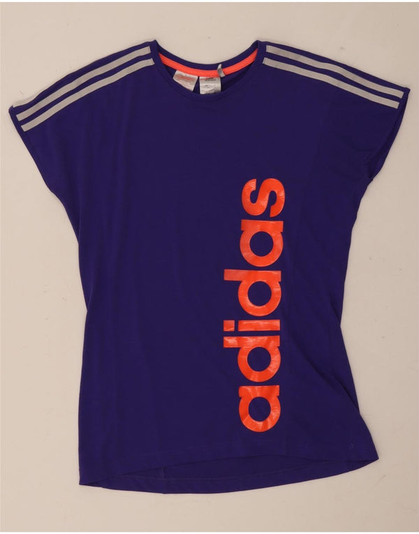 Camiseta Adidas Girls Climalite Graphic Top 13-14 Anos Roxo Poliéster