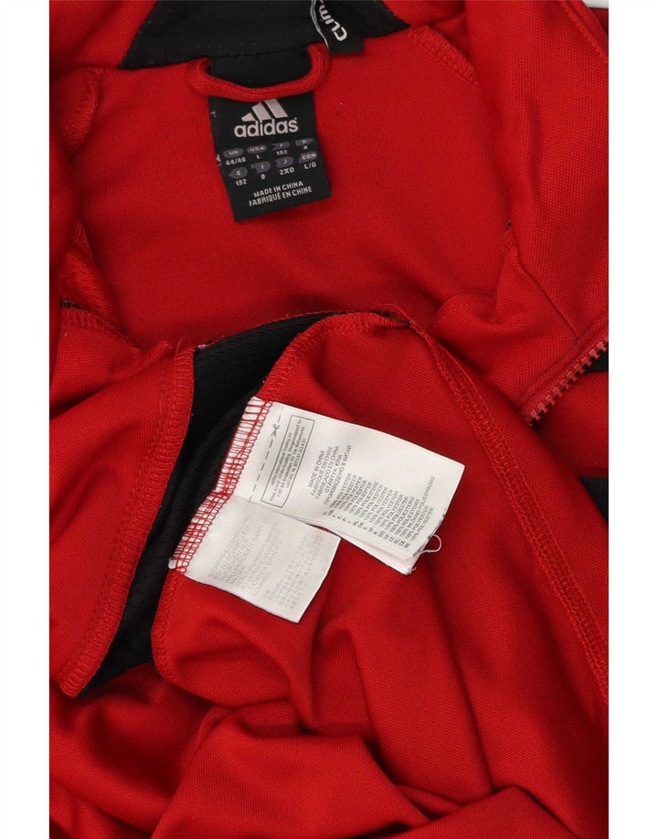 Adidas Mens Graphic Pullover Treino Top Reino Unido 44/46 Grande Bloco Colorido Vermelho