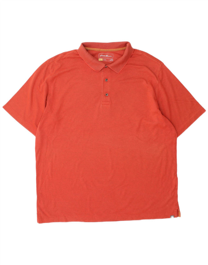 EDDIE BAUER Camisa polo masculina XL algodão laranja