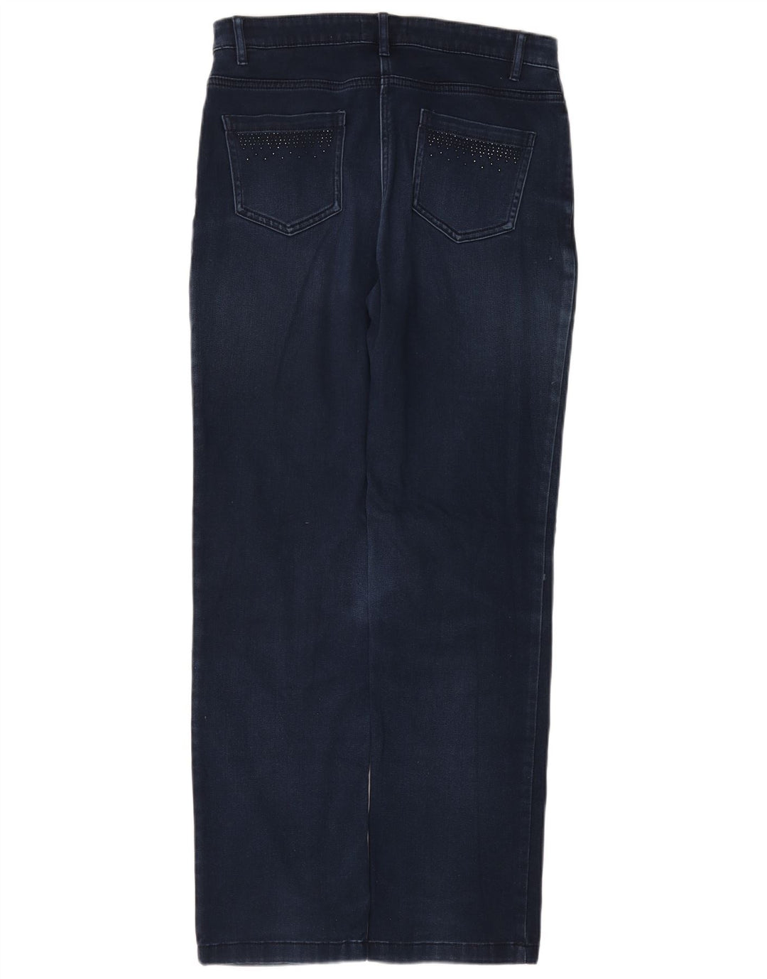 Jeans retos femininos Marks & Spencer Reino Unido 12 médio W30 L30 algodão azul