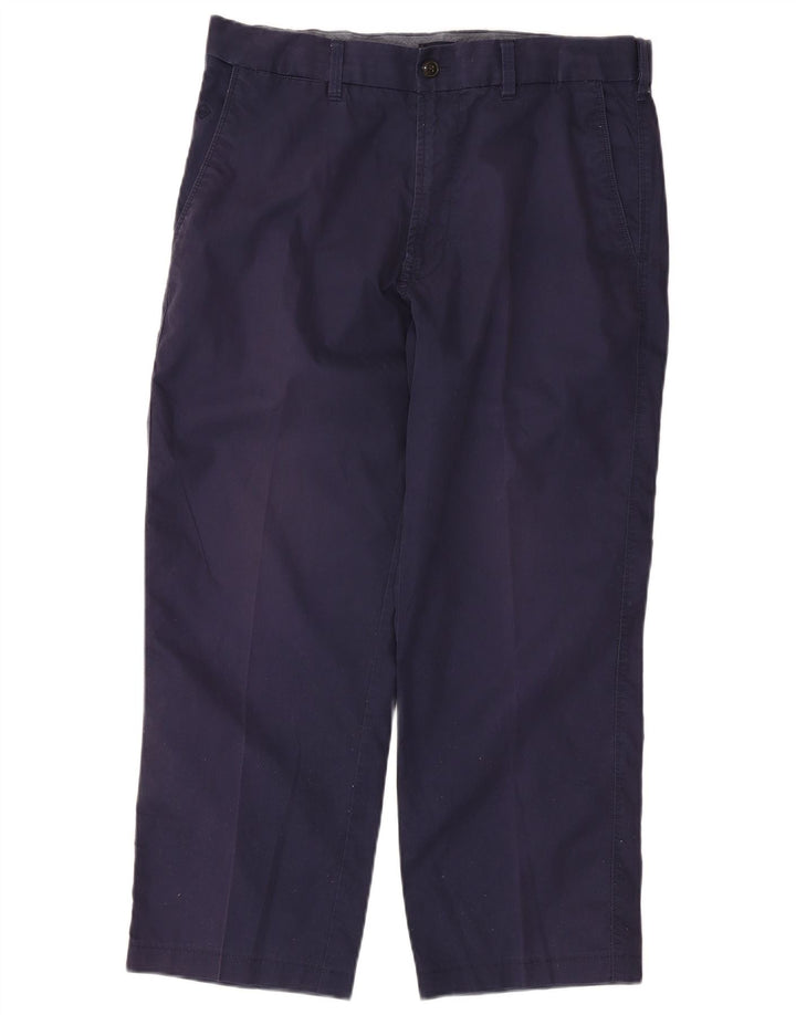 Calça cortada masculina Marks & Spencer W34 L25 algodão azul marinho