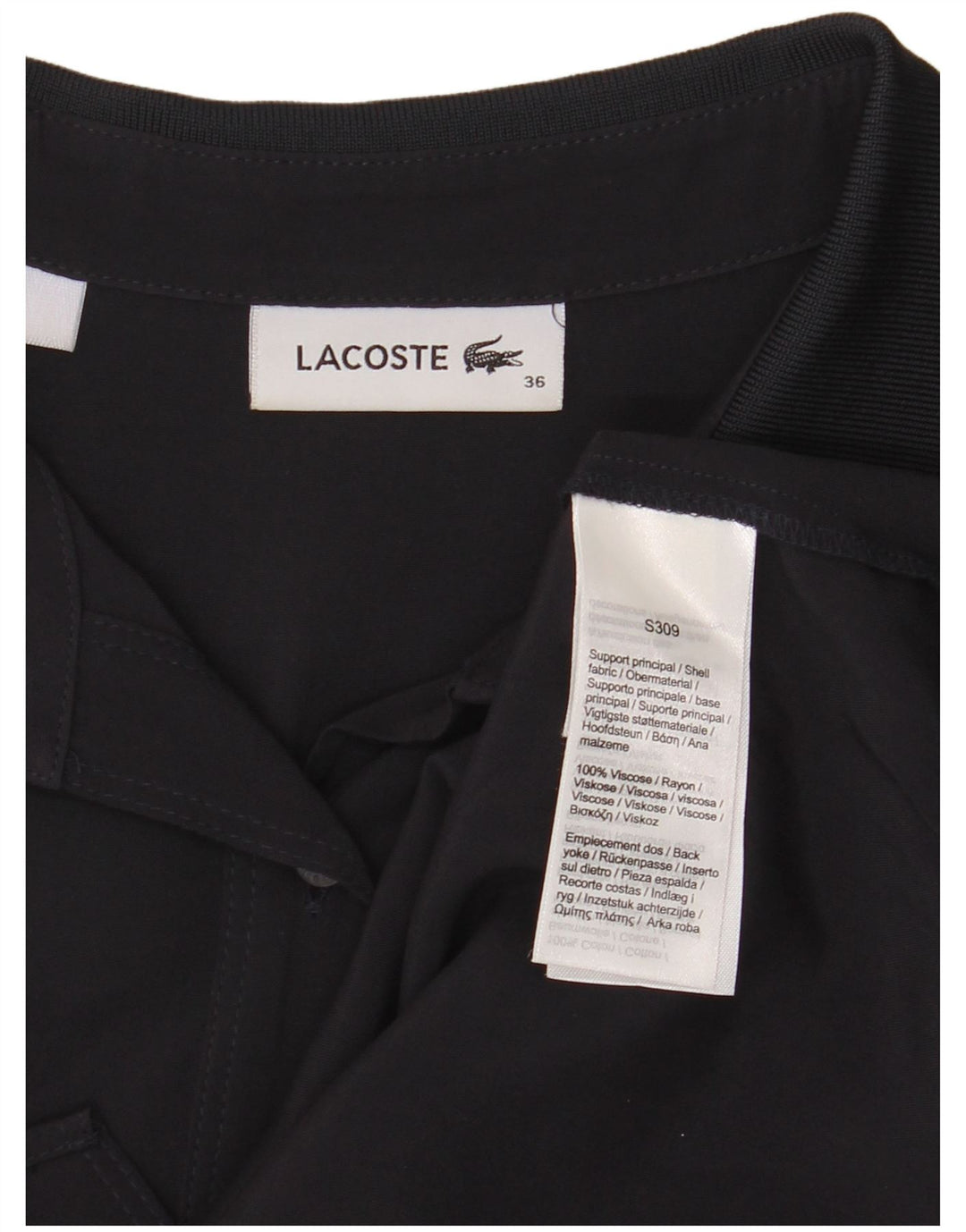 Camisa feminina Lacoste tamanho 36 pequena viscose preta