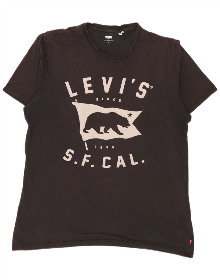 Camiseta gráfica masculina LEVI'S grande algodão preto