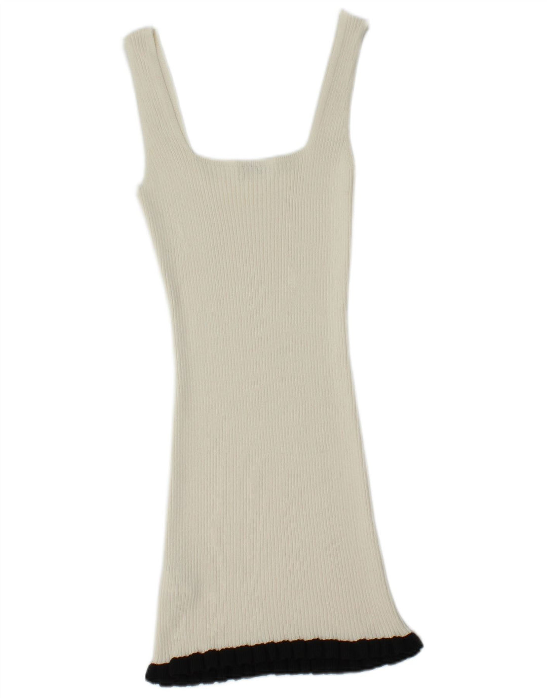 Vestido jumper feminino sem mangas Zara Reino Unido 8 pequeno poliéster branco