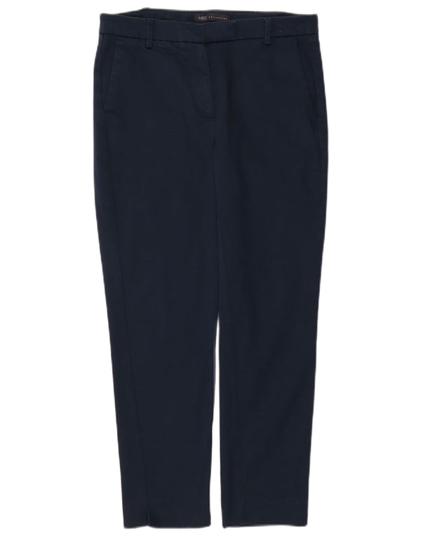 Calças cortadas femininas Marks & Spencer Reino Unido 10 pequenas W30 L25 azul marinho
