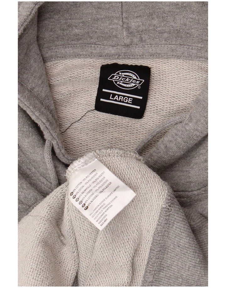 Suéter com capuz gráfico masculino DICKIES grande algodão cinza