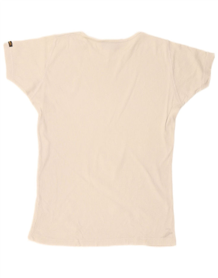 Wrangler Camiseta Masculina Top Médio Off White