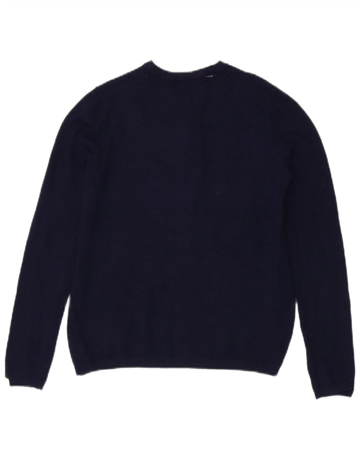 Suéter cardigã feminino ZARA Reino Unido 12 médio azul marinho