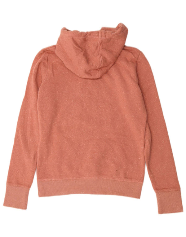 Suéter com capuz gráfico feminino Superdry UK 10 pequeno algodão manchado rosa