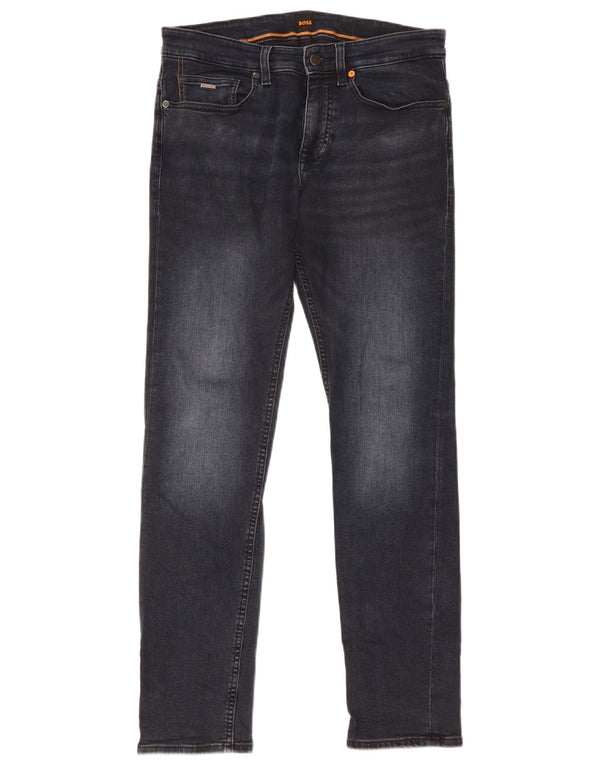 Hugo Boss Mens Slim Jeans W31 L32 Azul Marinho Algodão