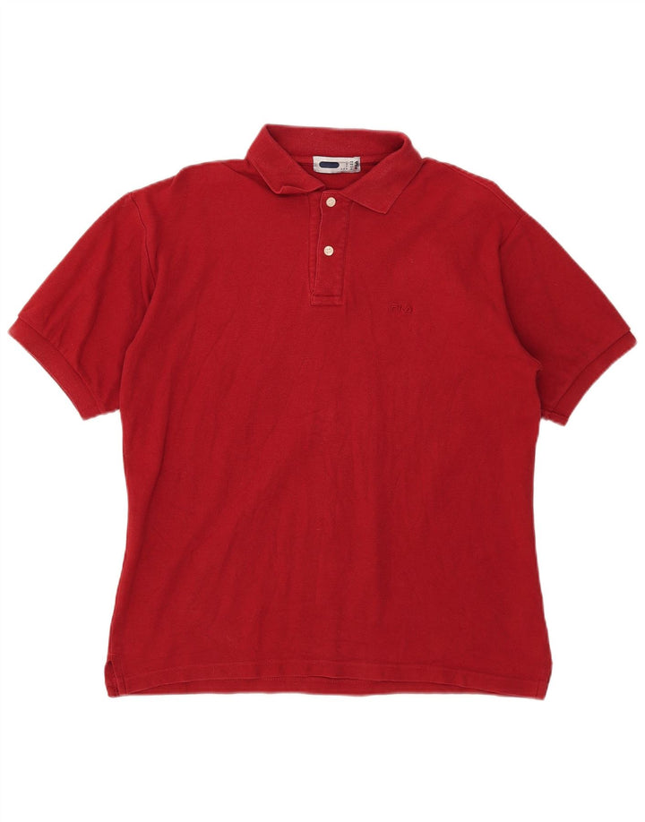 Camisa polo masculina FILA IT 48 pequena algodão vermelho