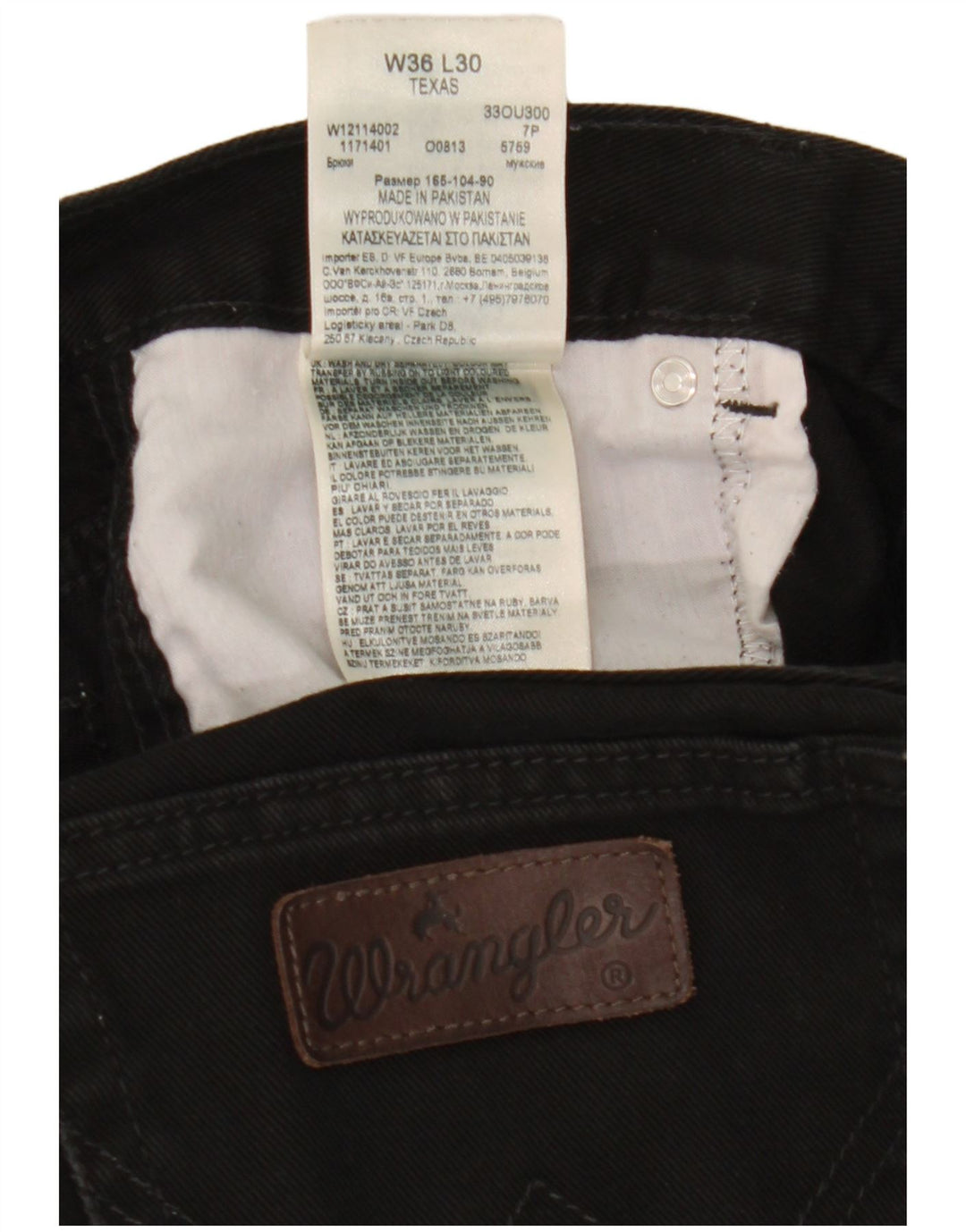 Wrangler feminino Texas Straight Jeans W36 L30 algodão preto