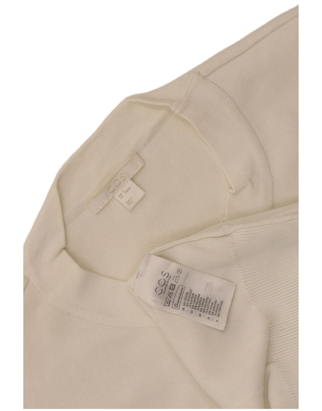 Suéter feminino Cos com gola redonda UK 14 viscose branca média