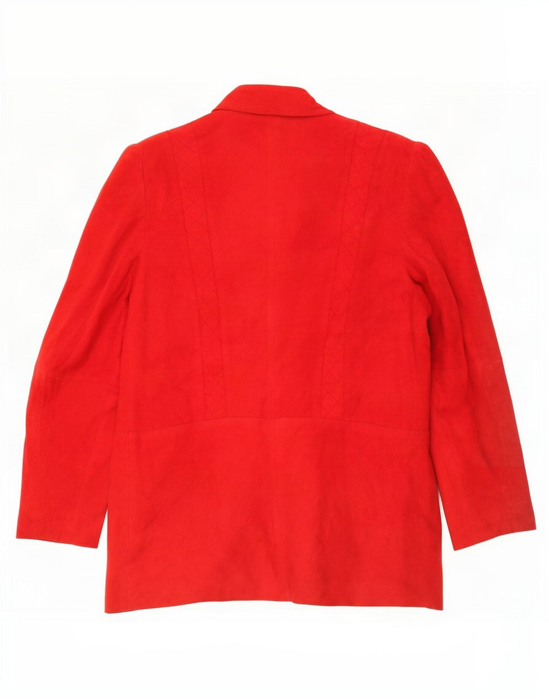 Jaqueta blazer feminina vintage de camurça com 1 botão Reino Unido 12 vermelho médio