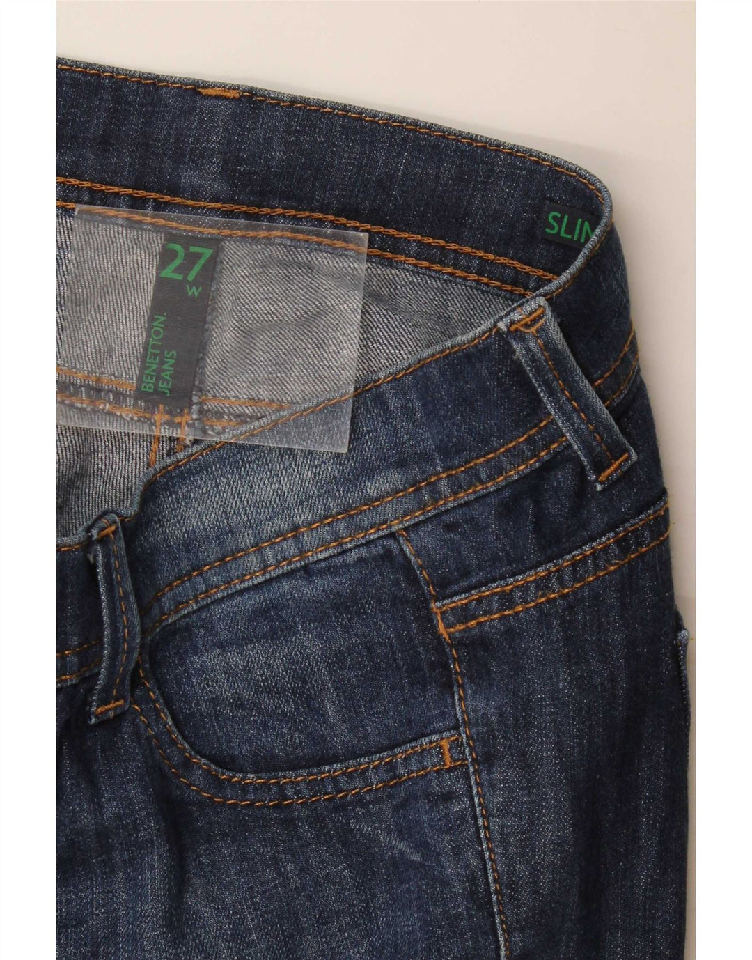 Benetton Jeans Slim Feminino W27 L28 Azul
