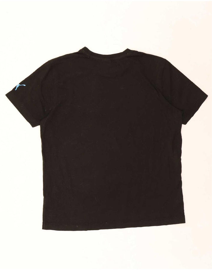 Puma Mens Graphic T-Shirt Top Grande Algodão Preto