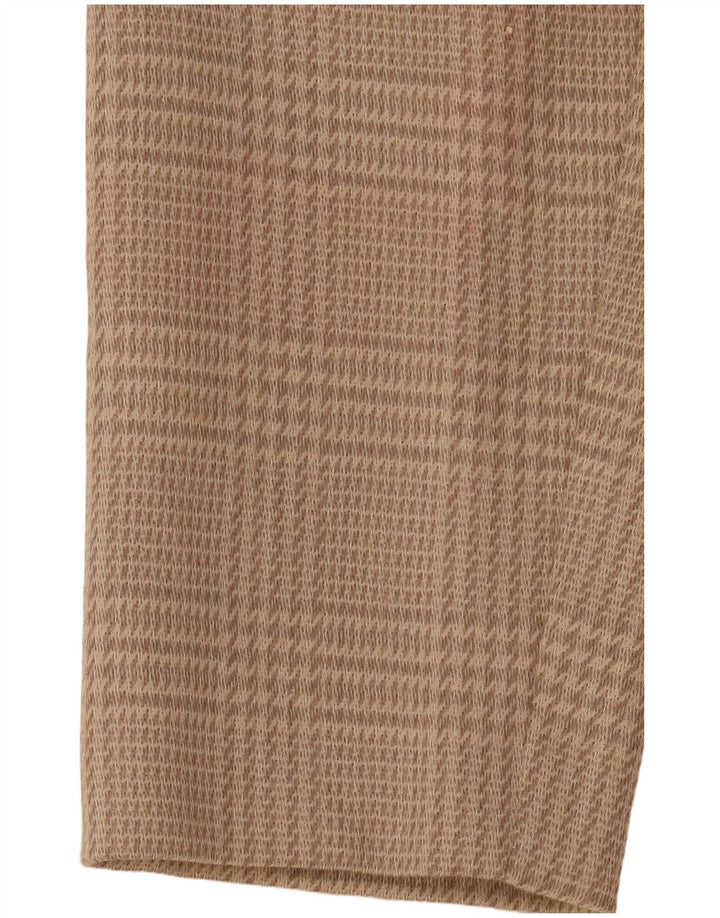 Jaqueta blazer feminina vintage com 2 botões IT 44 lã houndstooth bege médio