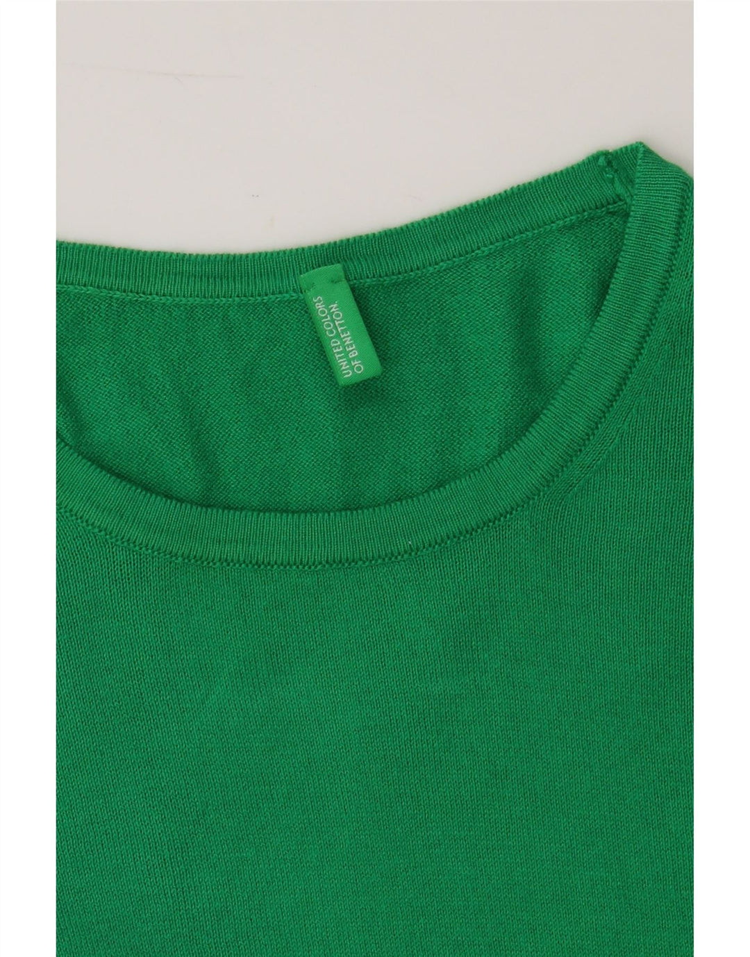 BENETTON Womens Crew Neck Jumper Sweater UK 10 Small Green Cotton Vintage Benetton and Second-Hand Benetton from Messina Hembry 