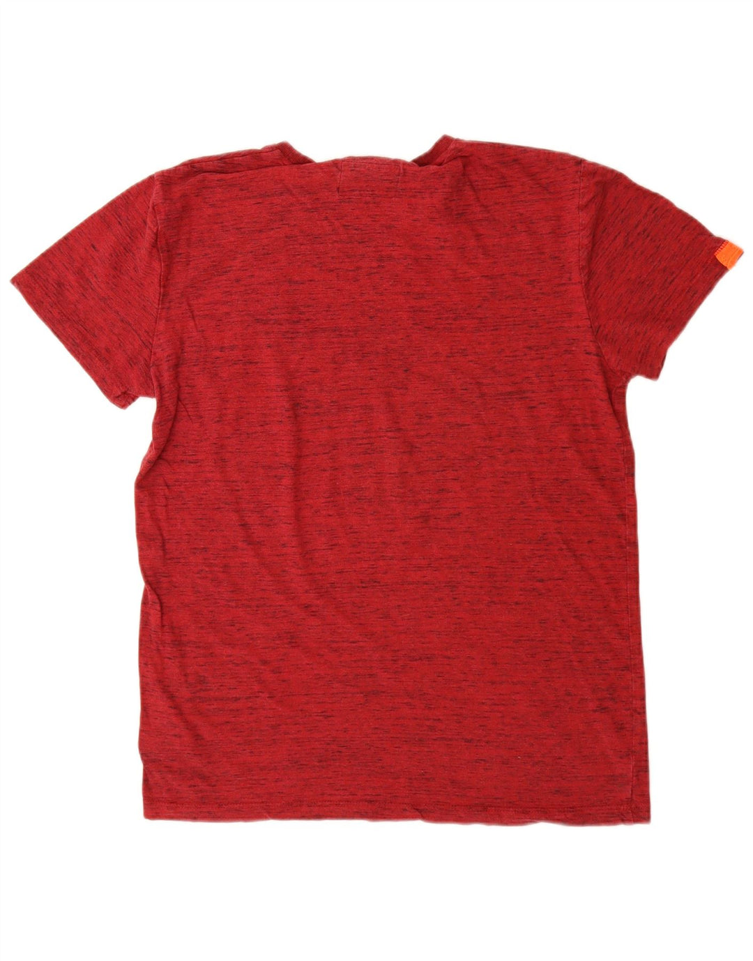 Camiseta masculina Superdry Top médio algodão manchado vermelho