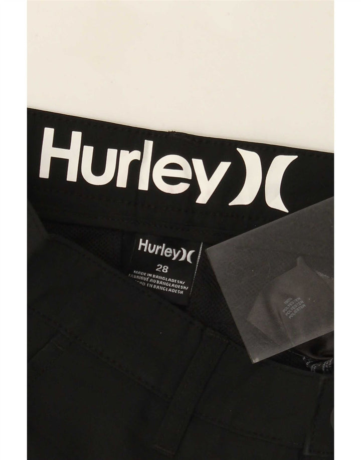 Hurley Mens Chino Shorts W28 Pequeno Poliéster Preto