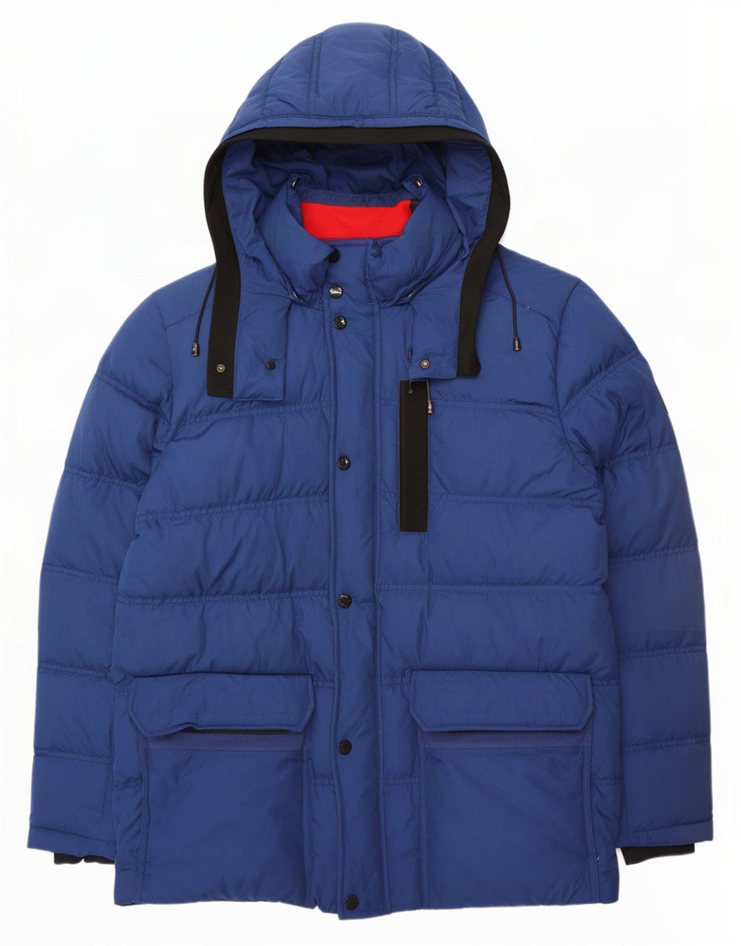 Jaqueta acolchoada com capuz masculina Tommy Hilfiger Reino Unido 40 grande poliéster azul