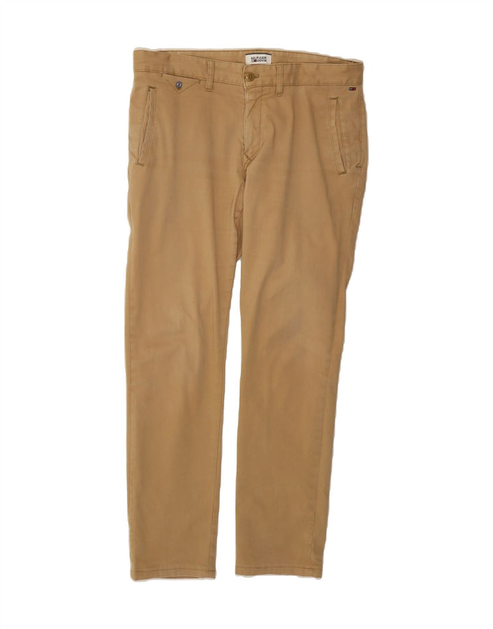 TOMMY HILFIGER Womens Slim Chino Trousers W33 L30 Beige Cotton Vintage Tommy Hilfiger and Second-Hand Tommy Hilfiger from Messina Hembry 