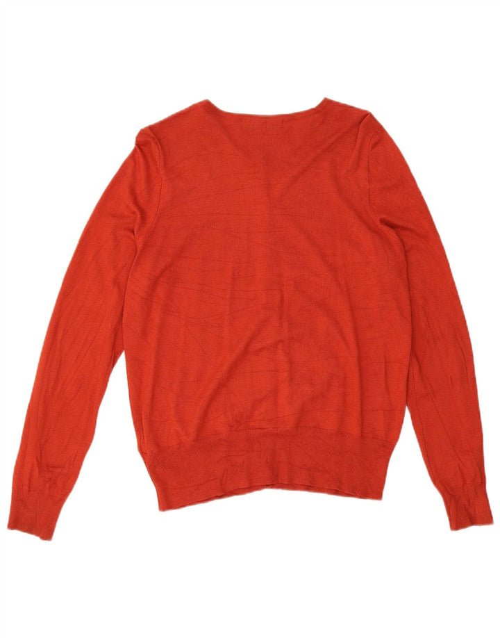 Suéter cardigã feminino Marks & Spencer UK 14 viscose laranja médio