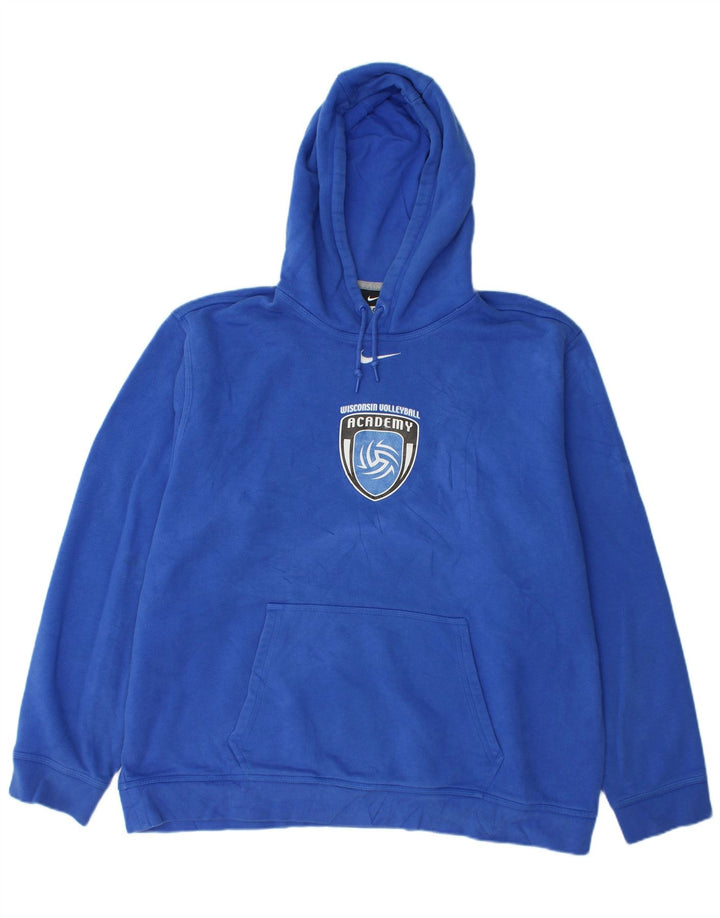 NIKE Mens Graphic Hoodie Jumper XL Azul Algodão